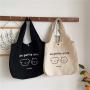 Wholesale Simple Illustration Printed Shoulder Bag Dual Purpose Portable Large Capacity Casual Shopping Handbag