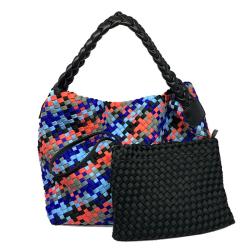 2024 Custom Colorful Woven Neoprene Tote Bag Handbag For Women Luxury With Clutch