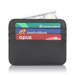 Customized Logo Pu Leather Luxury Rfid Men Card Holder Slim Wallets Card Pack