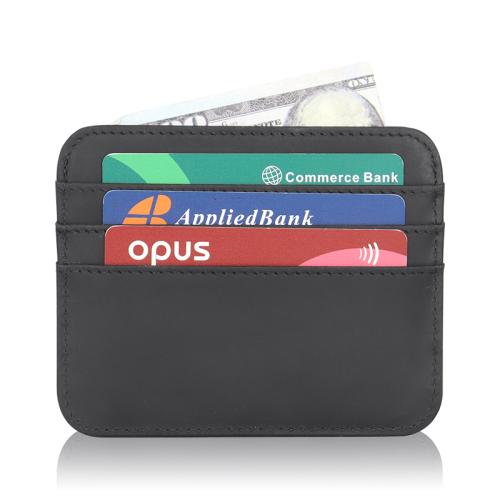 Customized Logo Pu Leather Luxury Rfid Men Card Holder Slim Wallets Card Pack