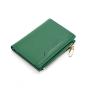 Green Pu Zipper Purses Women's Short Korean Version Wallet Multi Card Versatile Zero Wallet With Multiple Card Slots