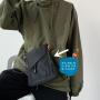 Unisex Small Square Canvas Crossbody Bag Trendy Korean Style Fashion Student Mobile Phone Bag