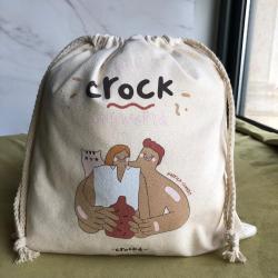Small Gift Drawstring Canvas Bags With Logo Custom Packaging Bag Canvas Drawstring Bag