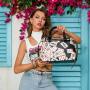 Ladysky top product tote bag for women super personalized metal letter handbag soft printing PU leather handbag ladi with belt