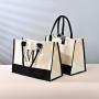 Logo printable blank hand-held canvas color printed shopping bag