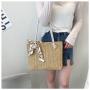 Large Capacity Rattan Tote Bag Fashion Straw Braided Handbags  Beach Bag for Women