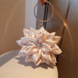 Hot sales bolsos para mujeres Fashion Shoulder Diagonal Rhinestone Ring Portable Evening Clutch Flower Bags for Women