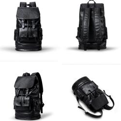 ZF182 Men Backpack PU Computer Bag Breathable Waterproof Schoolbag Fashion Popular Outdoor Travel Shoulder Bag USB Port