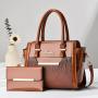 2024  Sequin leather 2 pieces set luxury designer handbags shoulder bag come with a wallet for women ladies large purses