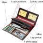 ZF214 Ladies Clutch Wallet Long Colourful Splicing Coin Purse Women's Zipper Phone Bag Leather Money Clip