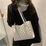 Diamond Lattice Embroidery Bolsas Para Mujer Fashion Large Capacity Women Tote Bags Vintage Designer Ladies Shoulder Bags