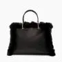 Custom Fashion Tote Bags Ladies Spring Pu Leather And Fluffy Women Handbags Large Capacity Shoulder Bag