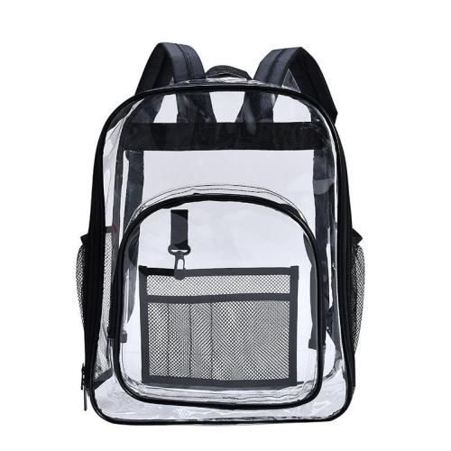 KBW974  Custom Clear Backpack for Kids Heavy Duty PVC Transparent with Solid Pattern Travel Organizer Student School Bag