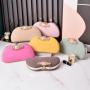 Vintage Suede Texture Metal Flower Latch Wedding Evening Bags Chain Crossbody Hand Bags Ladies Luxury