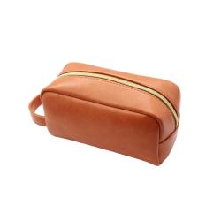 Hot selling makeup bag logo custom cosmetic PU leather toiletry bag for women