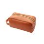Hot selling makeup bag logo custom cosmetic PU leather toiletry bag for women