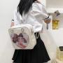 Kawaii Lolita JK Uniform Shoulder Bag Crossbody Bag ita Bag With Heart Shaped Clear Window