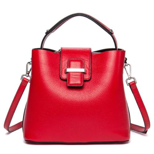 2024 Custom Logo Genuine Real Leather Bucket Bag Handbag For Women Ladies Luxury