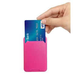 HR483 New Mobile Phone Back Sticker Card Case Solid Color Leather Pattern Independent Card Case Self Adhesive Insert Card Case