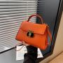2024 new design women's bag popular fashion lock buckle single shoulder crossbody bag solid color texture small square bag