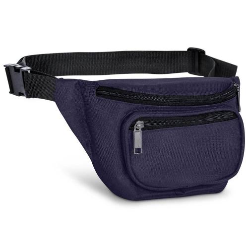 Gelory Multicolor 600D Polyester Zippered Compartments Adjustable Waist Sport Fanny Pack Bag Waist Bag