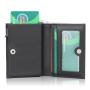 New Custom Men Leather  Metal Credit Card Holder With Zipper Pocket Aluminum Pop Up Wallets RFID Blocking