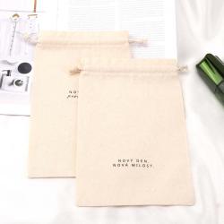 OEM Free Sample Custom Logo Printing 100% Cotton Craft Gift Packaging Muslin Drawstring Colico Dust Pouch Bag