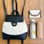 New design Small Backpack school bags Fashion casual Canvas bag PU splicing Backpack bag for women