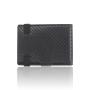 RFID Minimalist Money Clip Wallets Custom Men Carbon Fiber Leather Card Holder Metal Wallet