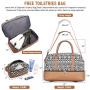 Realer 2021 Canvas Weekender Bag Womens Overnight Bag Carryon Weekend Travel Duffel Tote with Shoe Compartment with Toiletry Bag