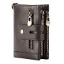 Anti Theft Men Card Holder Wallet Double Zipper luxury Mens Bags Cowhide Multifunctional Cartera De Hombre