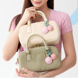 2024 Bags For Women Vintage Stylish Pleat Pu leather Private zipper Vertical Stripes Fold Fashion Women Handbags Crossbody bag