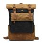 Factory Wholesale outdoor retro travel bag Crazy Horse Leather Casual bags school work Men's Shoulder Oil Waxed Canvas backpacks