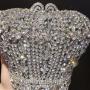 Women wedding Sliver Crown diamond party skull handbag hand rhinestone ice cream clutch popcorn gun purse fish cake evening bags