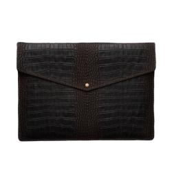 Business gift 11.6 inch laptop case crocodile pattern embossed leather sleeve