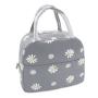 Gelory Factory Hot Selling Daisy Print Foldable Insulated Lunch Bag Thermal Reusable Polyester Tote Lunch Box For Adult And Kids