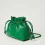 Manufactory Custom Pu Leather Shoulder Bag For Women Fashion Handbag Metal Chain Cross Body Bag Lovely Drawstring Bag
