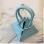 2024 Custom Logo Pyramid Vegan Leather Handbag For Women Fashion Drawstring Bag