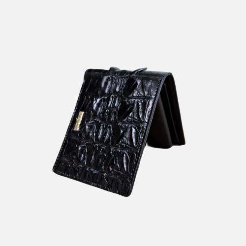 Carteras Billeteras Custom Made Classic Luxury Genuine Crocodile Skin Leather Man Short Bifold Wallets
