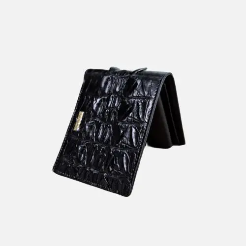 Carteras Billeteras Custom Made Classic Luxury Genuine Crocodile Skin Leather Man Short Bifold Wallets