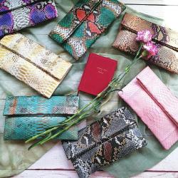 Custom Luxury Handmade Real Genuine Snake Skin Leather Evening Clutch Bag Envelope Clutch Hand Bags Purses Sac A Main Femme