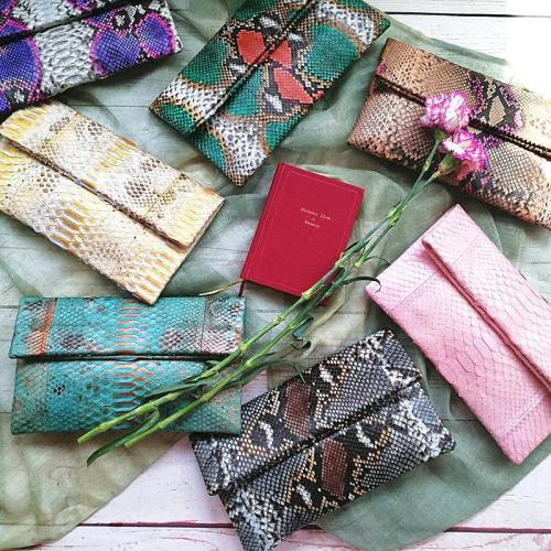 Custom Luxury Handmade Real Genuine Snake Skin Leather Evening Clutch Bag Envelope Clutch Hand Bags Purses Sac A Main Femme