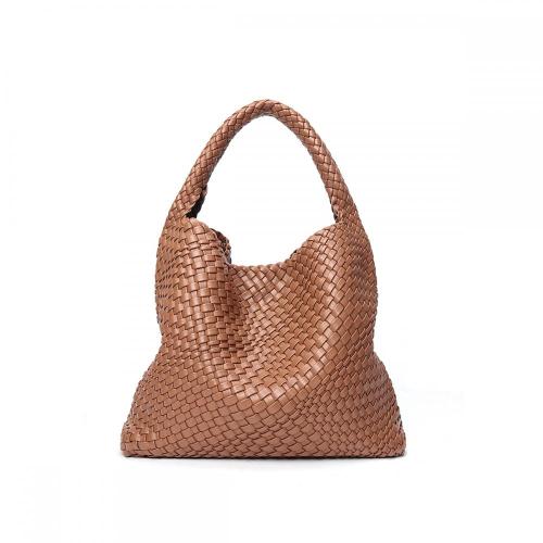 Custom High Quality Luxury Brand Designer Large Capacity Woven Pu Leather Bags Soft Handbag Single Shoulder Tote Bucket Bag
