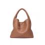 Custom High Quality Luxury Brand Designer Large Capacity Woven Pu Leather Bags Soft Handbag Single Shoulder Tote Bucket Bag
