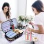 Gelory Reusable Makeup Brush Holder Organizer Bag Portable Cosmetic Toiletry Bag With Handle Strap