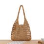 2024 New summer style women's straw shoulder bag hollow simple tote bag seaside beach large capacity bag for women