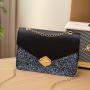 2024 New Fashion Women's Joker PU Shoulder Messenger Bag Wholesale Personalized Sequin Small Square Bag Portable Single Strap