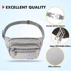 Travel Large Crossbody Fanny Pack for Women Men Custom Fashion Bum Bag Belt Bag with 4-Zipper Pockets