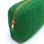 Wholesale Green Soft Embroidery Terry Makeup Bags Sustainable Towel Cloth Skincare Bag Cosmetic Bag Pouch