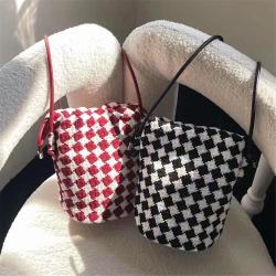 2024 new simple cell phone bag ladies plaid pattern crossbody female fashion small purse